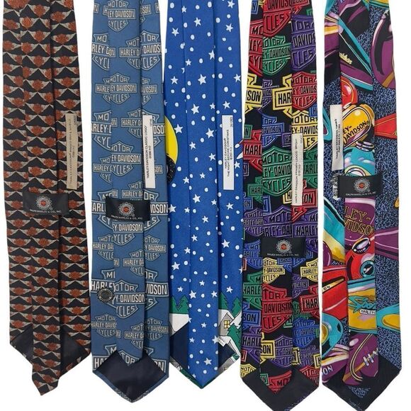 LOT of 5! Harley Davidson Ties ice for each season! Harley Davidson Christmas - Picture 15 of 16